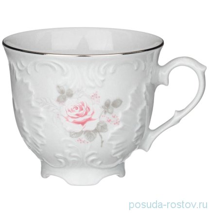 Кофейная чашка 100 мл 1 шт &quot;Рококо /Серая роза /платина&quot; / 109876
