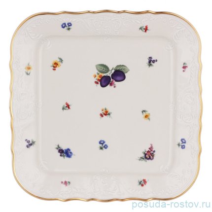 Поднос 26 см квадратный &quot;Бернадотт /Сливы /СК&quot; / 333621