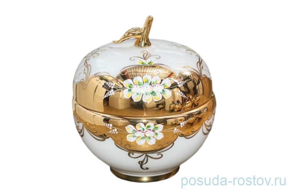 Ваза с крышкой - яблоко "Лепка белая" М+М / 038839 Ваза с крышкой - яблоко "Лепка белая" М+М / 038839