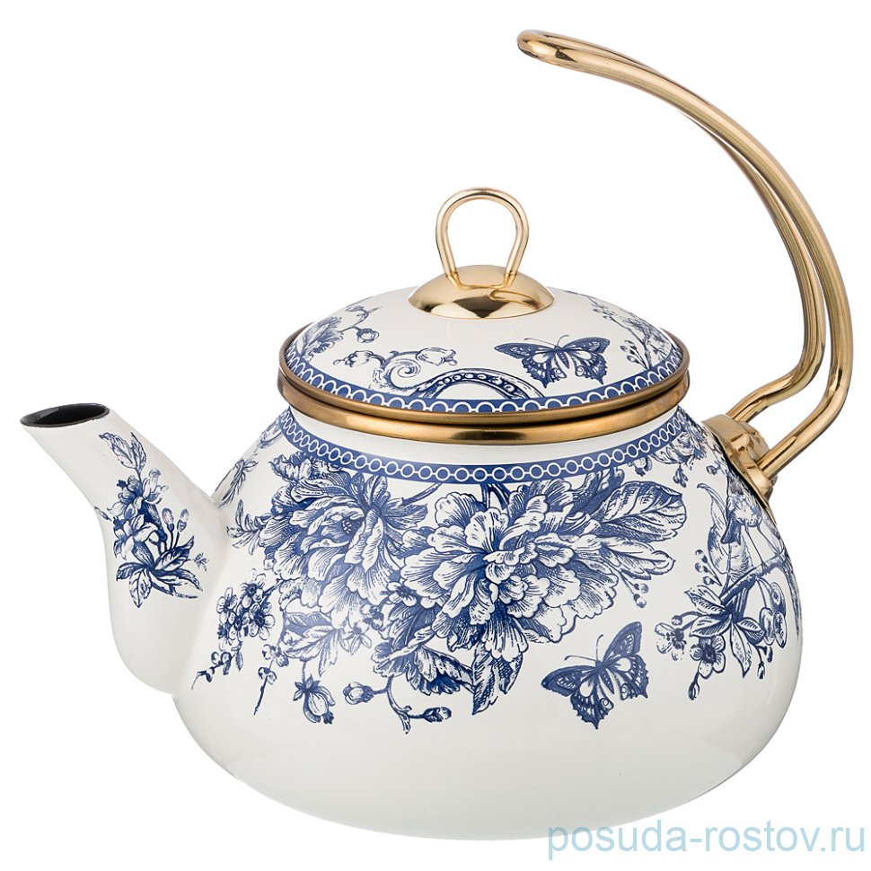 Чайник 2,2 л эмалированный "agness /винтаж /цветы и бабочки" / 197737