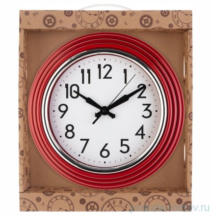 Часы настенные 30 см кварцевые красные &quot;LOVELY HOME&quot; / 188033