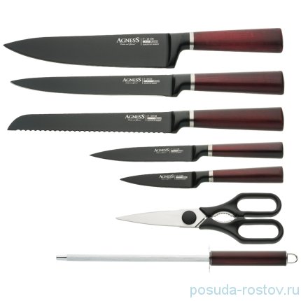 Набор кухонных ножей 8 предметов на подставке &quot;Agness&quot; / 207763