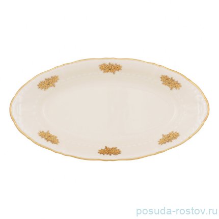 Блюдо 23 см овальное глубокое &quot;Аляска /Золотые розочки /СК&quot; / 353499