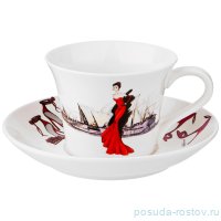 Чайная пара 360 мл 1 шт &quot;Fashion Queen /В красном платье&quot;  / 190520