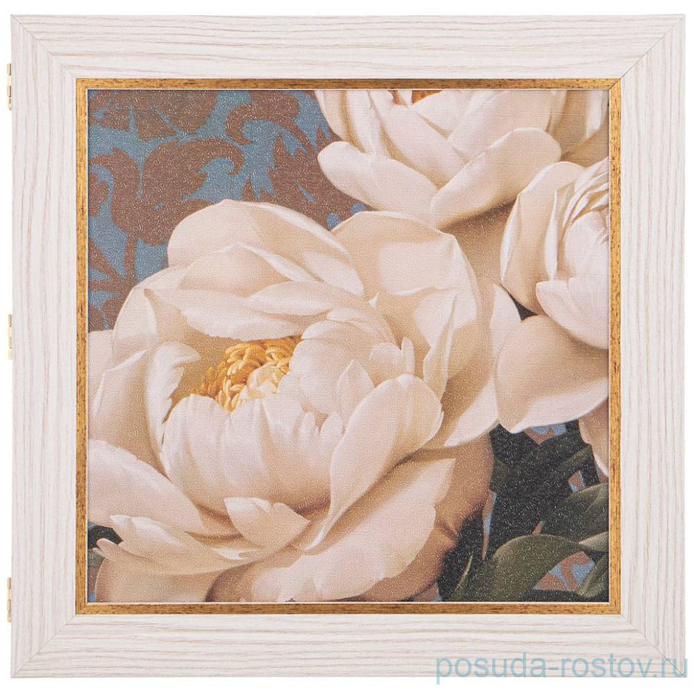 Ключница 30 х 30 см "белые пионы" / 270642 Ключница 30 х 30 см "белые пионы" / 270642