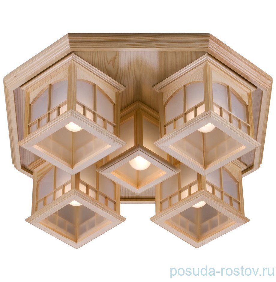 Светильник потолочный 5 рожковый из дерева Окно / 304348 Светильник потолочный 5 рожковый из дерева Окно / 304348