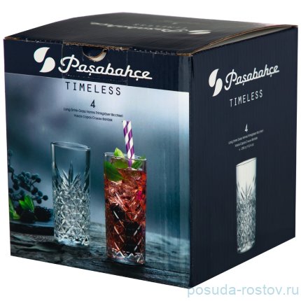 Стаканы для воды 295 мл 4 шт &quot;Timeless /Черный оникс&quot; / 233146