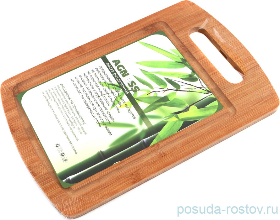 Доска разделочная 30 х 20 х 1 см прямоугольная "Agness" / 198897 Доска разделочная 30 х 20 х 1 см прямоугольная "Agness" / 198897