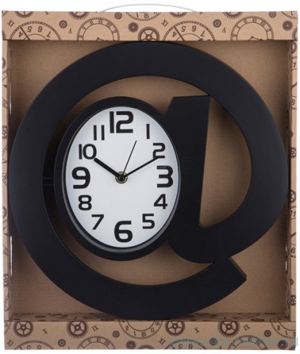 Часы настенные 30 см кварцевые черные &quot;СОБАЧКА&quot; / 187936