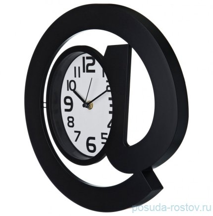 Часы настенные 30 см кварцевые черные &quot;СОБАЧКА&quot; / 187936