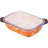 Блюдо для запекания 22 х 17 х 7 см прямоугольное с пластиковой крышкой &quot;Цветы /Оранжевый&quot; / 191955
