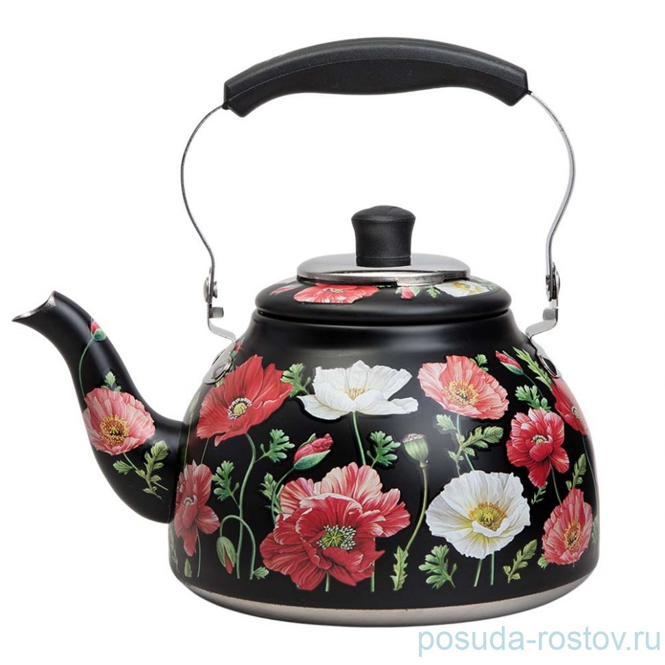 Чайник 1 л со встроенным свистком и фильтром черный "Маки" / 364034 Чайник 1 л со встроенным свистком и фильтром черный "Маки" / 364034