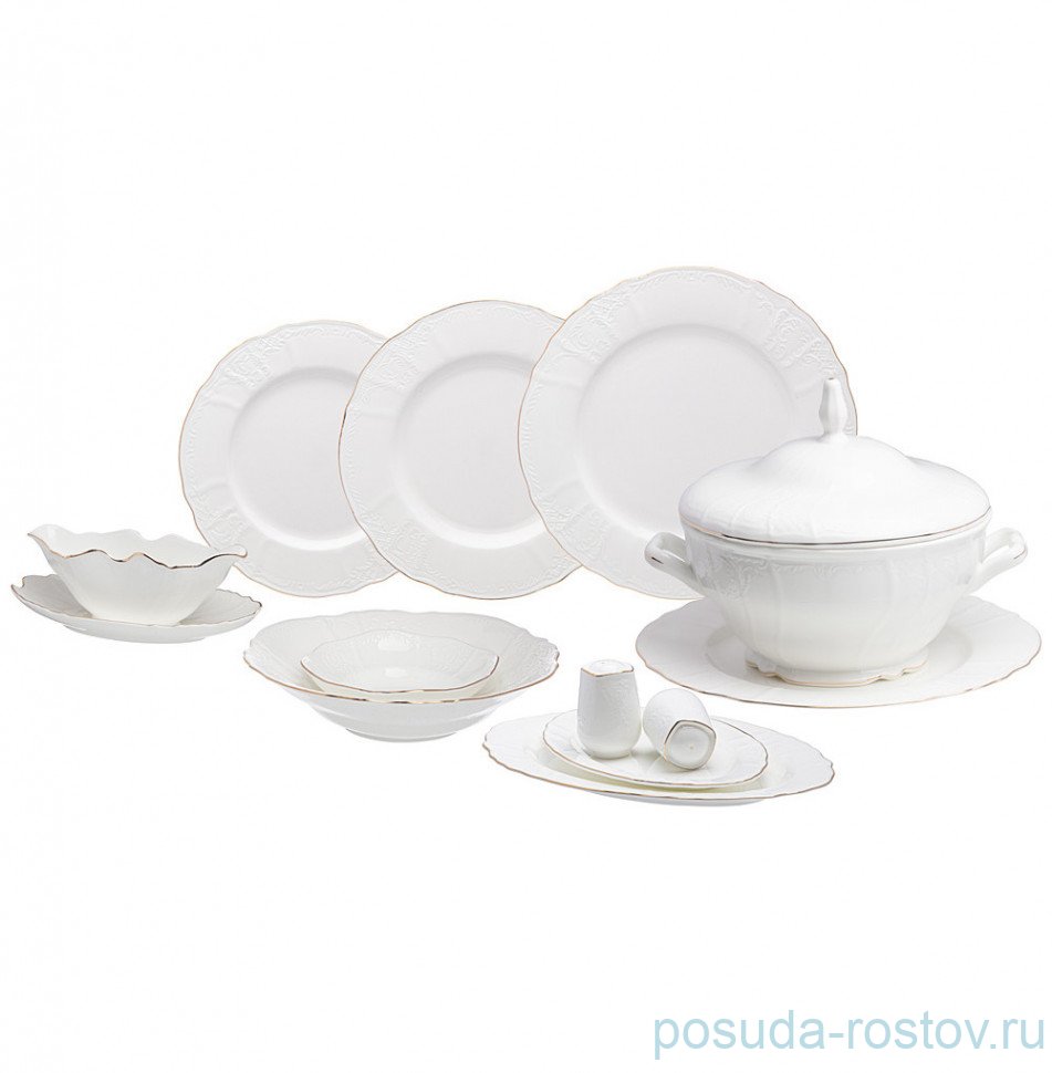 Столовый сервиз на 12 персон 72 предмета "Lotus /Отводка золото" / 251225 Столовый сервиз на 12 персон 72 предмета "Lotus /Отводка золото" / 251225