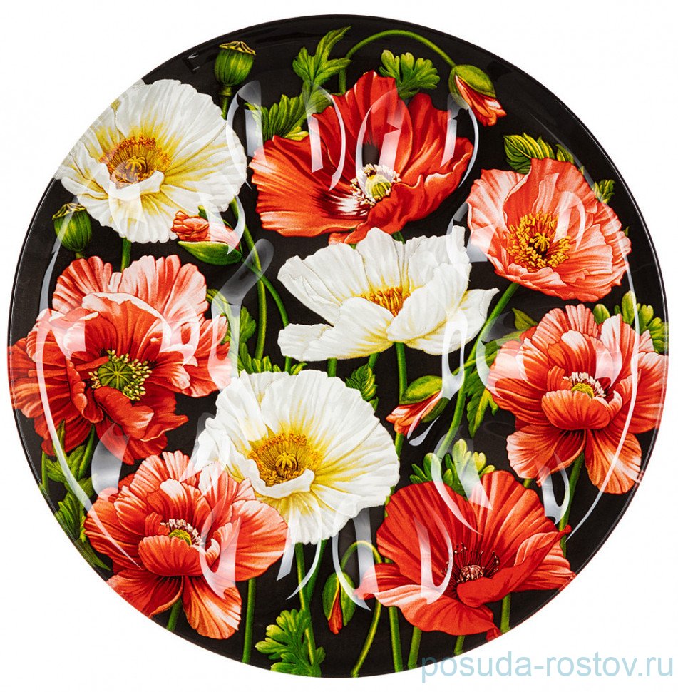 Блюдо для яиц 25 см чёрное "Маки" (6шт.) / 289554 Блюдо для яиц 25 см чёрное "Маки" (6шт.) / 289554