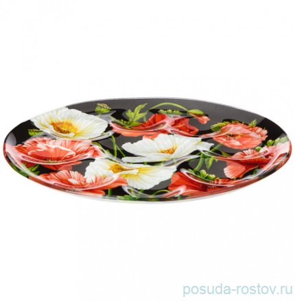 Блюдо для яиц 25 см чёрное &quot;Маки&quot; (6шт.) / 289554