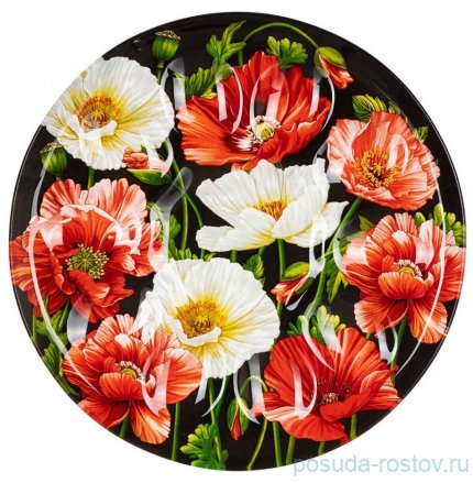 Блюдо для яиц 25 см чёрное &quot;Маки&quot; (6шт.) / 289554