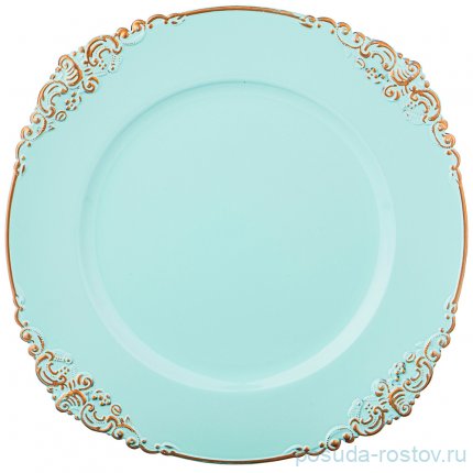 Поднос 34 х 35 см круглый голубой &quot;Старинный прованс&quot; / 214998