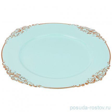 Поднос 34 х 35 см круглый голубой &quot;Старинный прованс&quot; / 214998