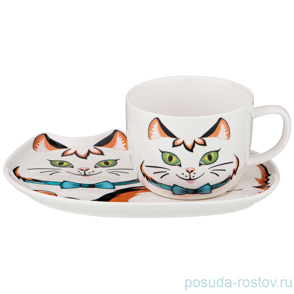 Чайная пара 240 мл 1 шт "Кошки" / 220541