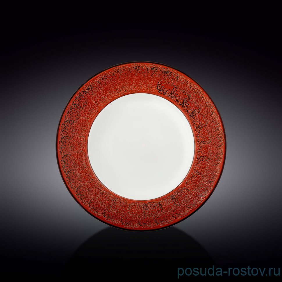 Тарелка 25,5 см глубокая красная "Splash" / 261408