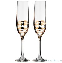 Бокалы для шампанского 190 мл 2 шт &quot;Виола /Бант с кристаллом /золото&quot; / 170212