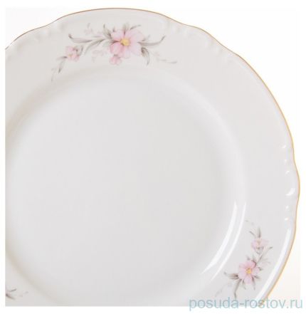 Набор тарелок 24 см 6 шт &quot;Констанция /Бледно-розовый цветок&quot; / 051286