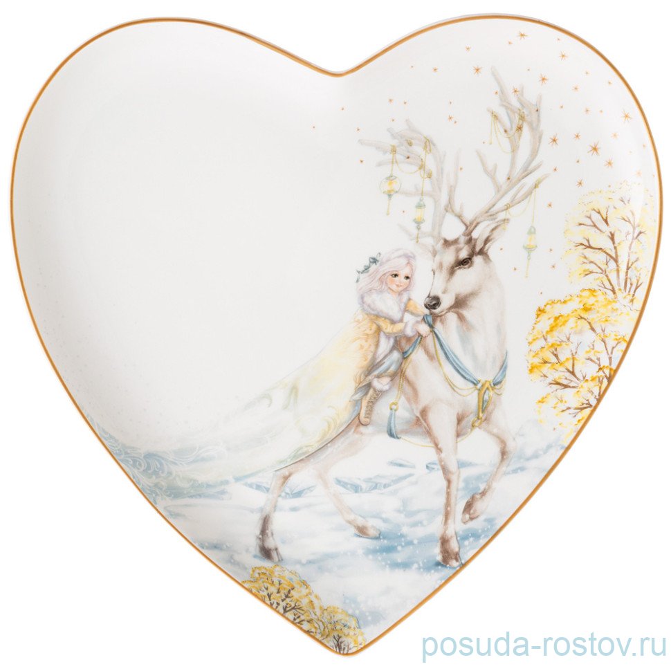 Тарелка 21,5 х 2 см Сердце "Снежная королева" / 336105 Тарелка 21,5 х 2 см Сердце "Снежная королева" / 336105
