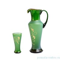 Набор для воды 7 предметов (кувшин + 6 стаканов по 250 мл) зеленый &quot;Золотой цветок&quot; / 200588