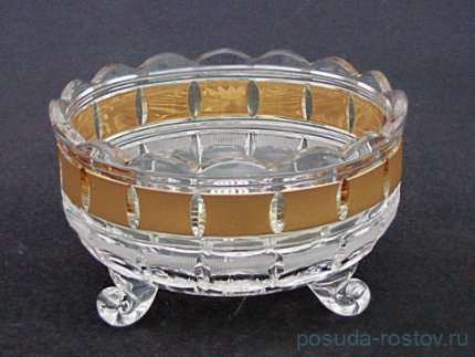 Ваза для фруктов 28,5 см &quot;Хрусталь с золотом&quot; шлифованный / 103654