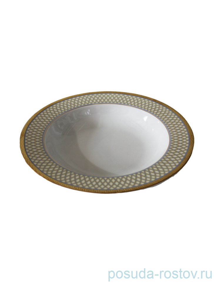 Тарелка 22 см 1 шт глубокая "Луиза /Коричневая сетка" / 232088 Тарелка 22 см 1 шт глубокая "Луиза /Коричневая сетка" / 232088