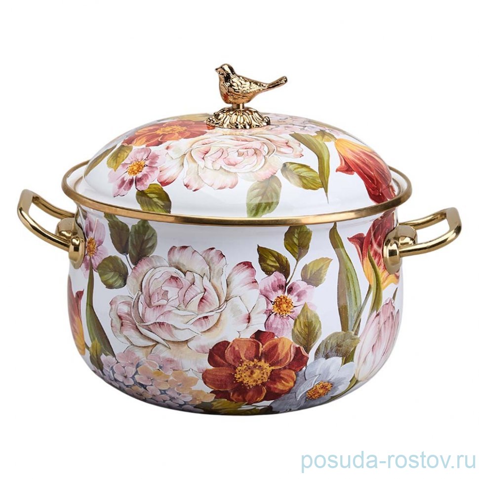 Кастрюля 20 см с крышкой эмалированная 3,8 л "Фландрия" / 368687