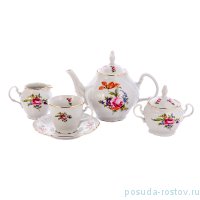 Чайный сервиз на 6 персон 15 предметов &quot;Бернадотт /Полевой цветок&quot; (чайник с дырочками) / 134081
