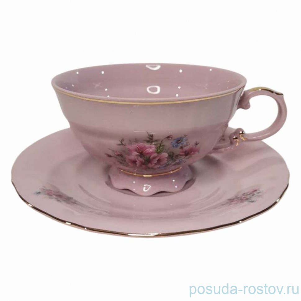 Чайная пара 200 мл 1 шт "Соната /Цветы" розовый / 374339 Чайная пара 200 мл 1 шт "Соната /Цветы" розовый / 374339
