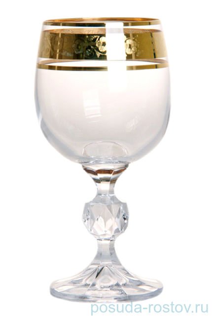 Бокал для белого вина 190 мл 1 шт &quot;Клаудия /Цветочный узор на золоте&quot; 2 / 151686