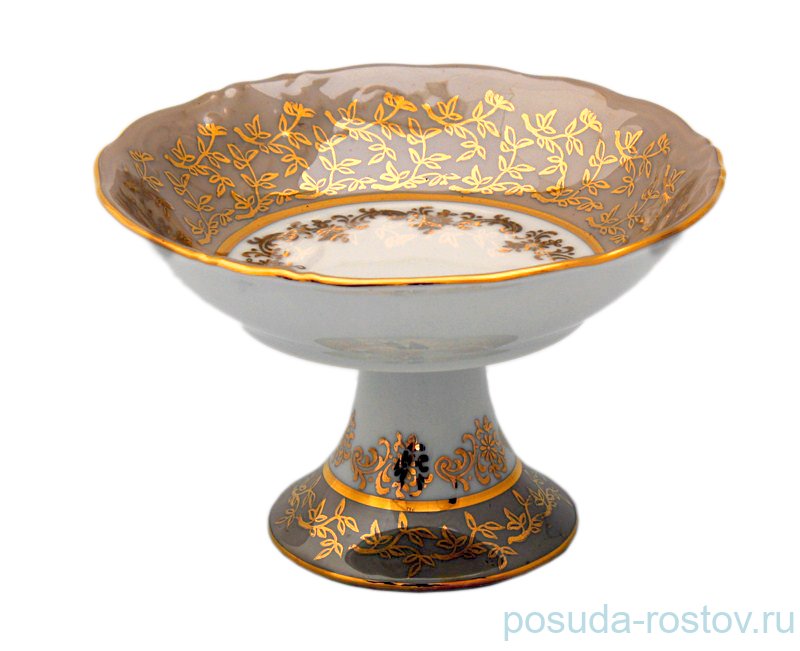 Салатник 13 см н/н "Мария-Тереза /Бежевая /Золотые листики" / 091472