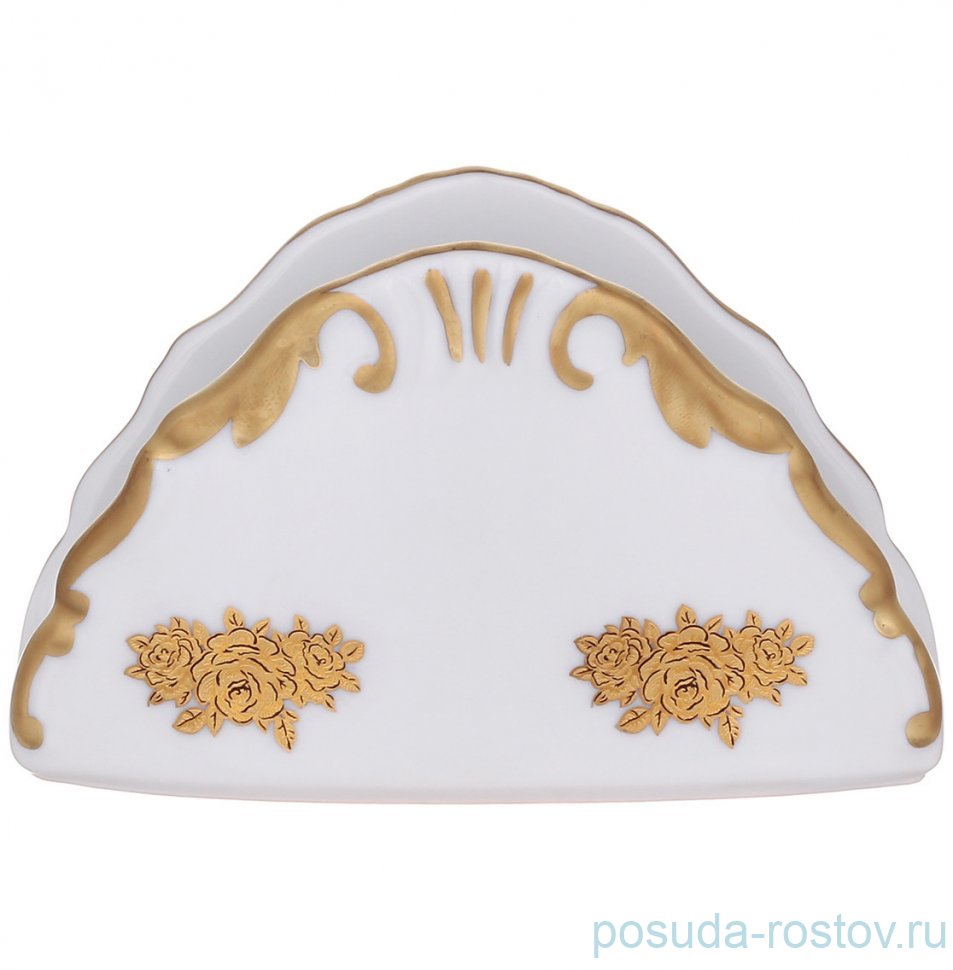 Салфетница 10,5 см "Аляска /Золотые розочки" / 313570 Салфетница 10,5 см "Аляска /Золотые розочки" / 313570