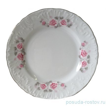 Набор тарелок 26 см 6 шт &quot;Рококо /Серая роза /платина&quot; / 117337
