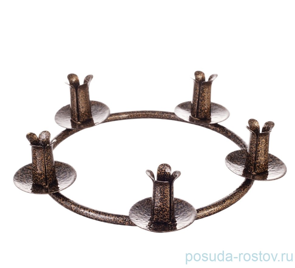 Подсвечник на 5 свечей 17 х 4 см (круглый) состаренное золото "Accessories" / 211916