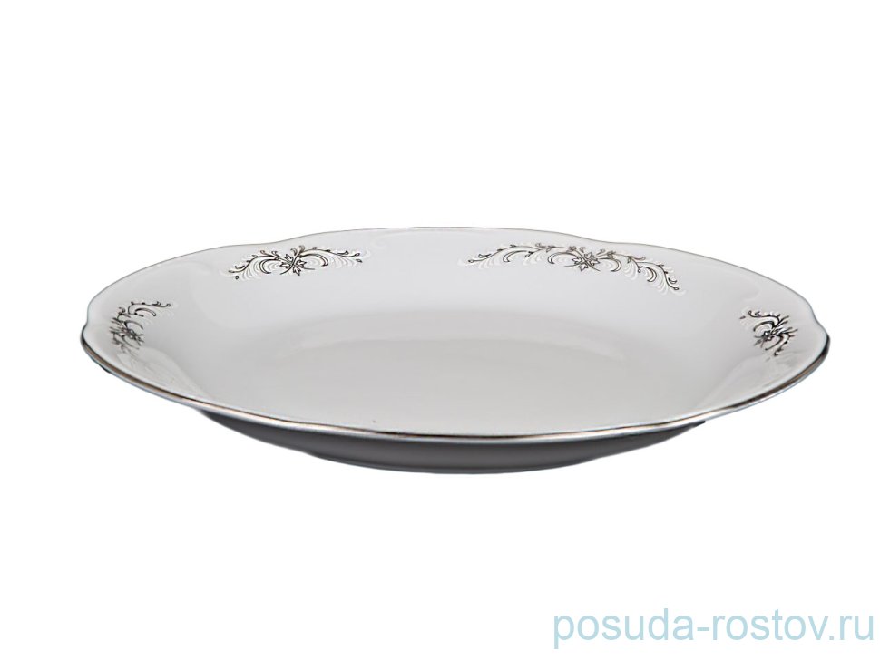 Тарелка 24 см 1 шт "Камелия /Серый орнамент" / 109727