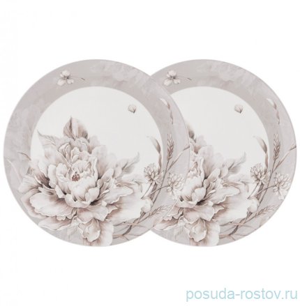 Набор тарелок 23 см 2 шт серые &quot;White flower&quot; / 236288