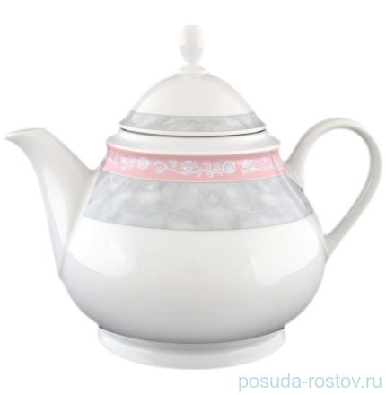 Заварочный чайник 1,2 л &quot;Яна /Серый мрамор с розовым кантом&quot; / 056360