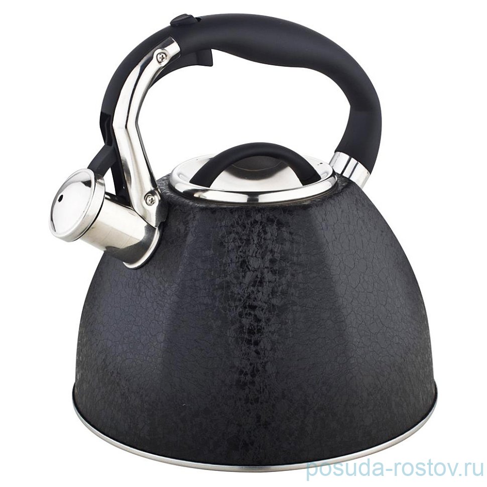 Чайник 3 л чёрный /со свистком /индукция капсульное дно "Agness" / 195861