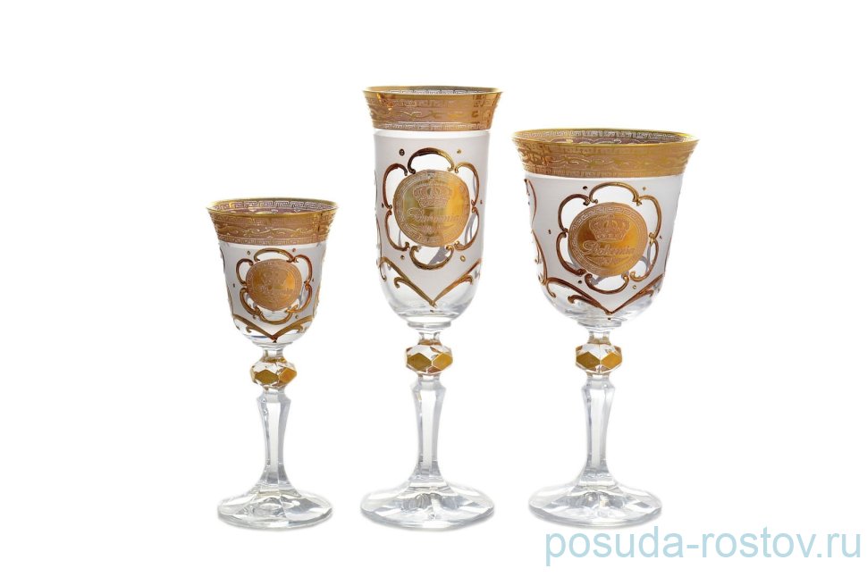Набор бокалов 18 предметов (60, 150, 220 мл) "Кристина /Богемия /Антик золото" R-G / 128245 Набор бокалов 18 предметов (60, 150, 220 мл) "Кристина /Богемия /Антик золото" R-G / 128245