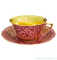 Чайная пара 100 мл &quot;Виндзор /Золотые цветы /розовая&quot; 1 / 158714