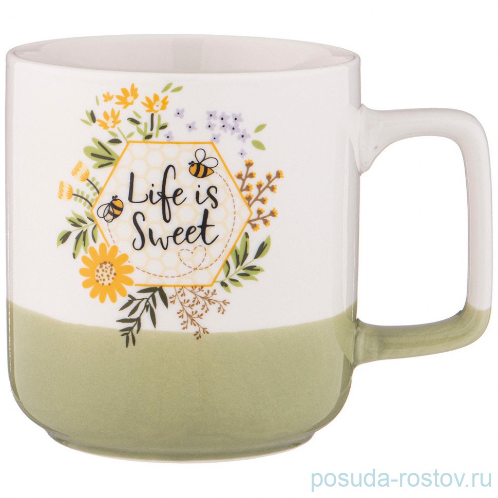 Кружка 370 мл "Flower field /Life is sweet" / 335174