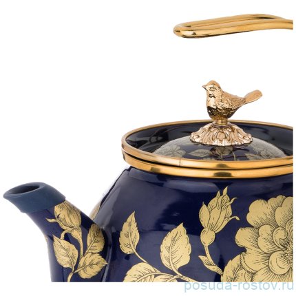 Чайник 3 л эмалированный чёрный &quot;agness /золотые цветы&quot; / 196420