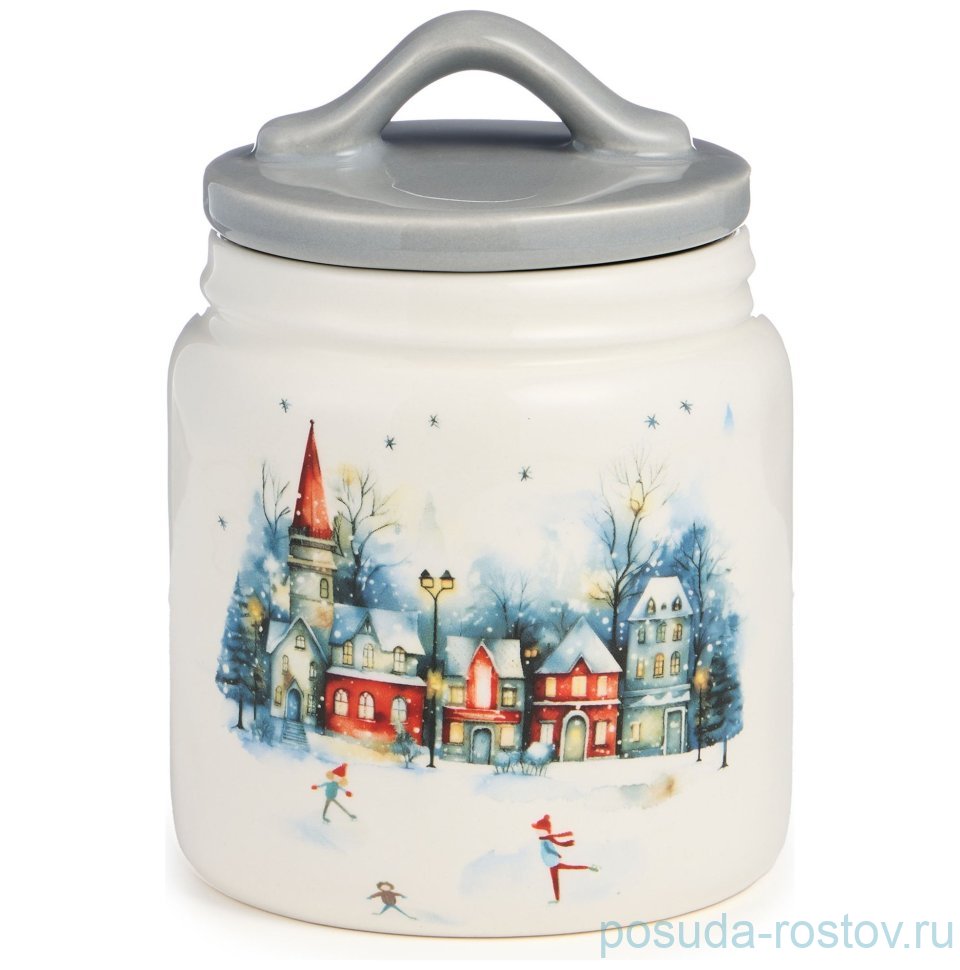 Банка для сыпучих продуктов 10 х 14 см 500 мл "С новым годом!" / 379573 Банка для сыпучих продуктов 10 х 14 см 500 мл "С новым годом!" / 379573