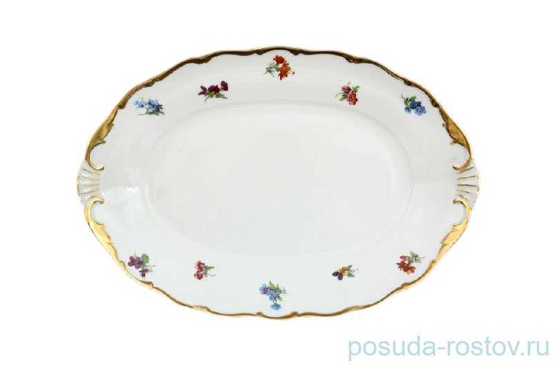 Блюдо 32 см овальное Bohemia Porcelan Moritz Zdekauer 1810 s.r.o. "Анжелика 852 /Мелкие цветы" / 027623 Блюдо 32 см овальное Bohemia Porcelan Moritz Zdekauer 1810 s.r.o. "Анжелика 852 /Мелкие цветы" / 027623