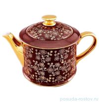 Заварочный чайник 400 мл &quot;Виндзор /Золотые цветы /бордо&quot; 1 / 158685