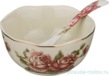 Розетка 8 х 4 см с ложкой &quot;Корейская Роза&quot; / 203000